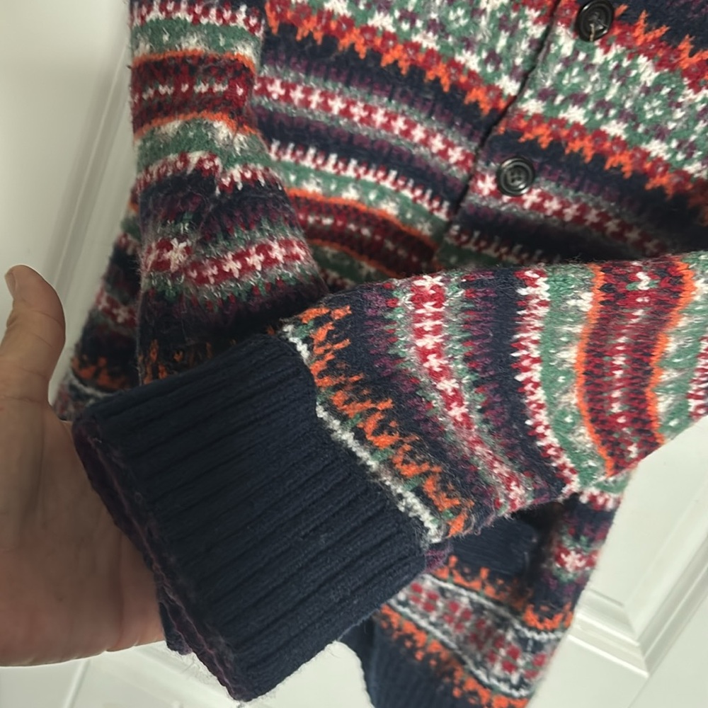 Vintage Abercrombie & Fitch Fair isle  wool cardigan - Picture 5 of 11